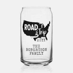 Custom Family Vacation   Family Road Trip USA Map Can Glass