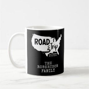 Custom Family Vacation   Family Road Trip USA Map Coffee Mug