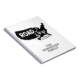 Custom Family Vacation   Family Road Trip USA Map Notebook