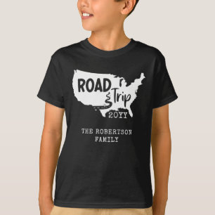 Custom Family Vacation   Family Road Trip USA Map T-Shirt