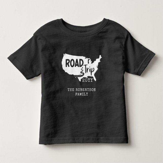 Custom Family Vacation | Family Road Trip USA Map Toddler T-Shirt (Front)
