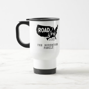 Custom Family Vacation   Family Road Trip USA Map Travel Mug