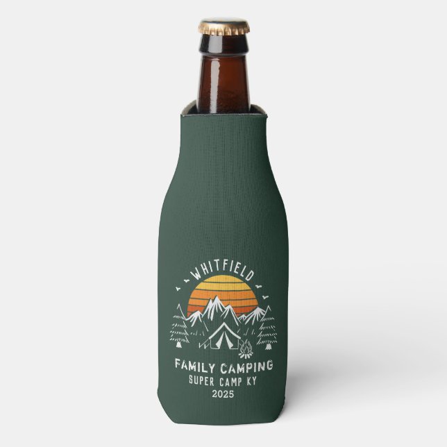 Custom Family Vacation Matching Camping Bottle Cooler (Bottle Front)