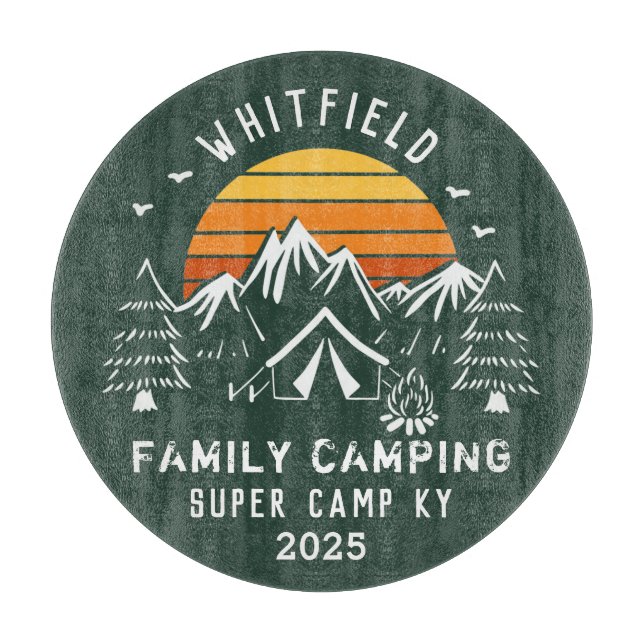 Custom Family Vacation Matching Camping Cutting Board (Front)