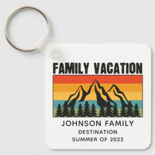 Custom Family Vacation Mountains Hiking Camping Key Ring