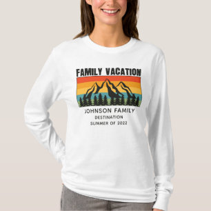 Custom Family Vacation Mountains Hiking Camping T-Shirt