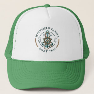 Custom Family Vacation Nautical Boat Trip Trucker Hat