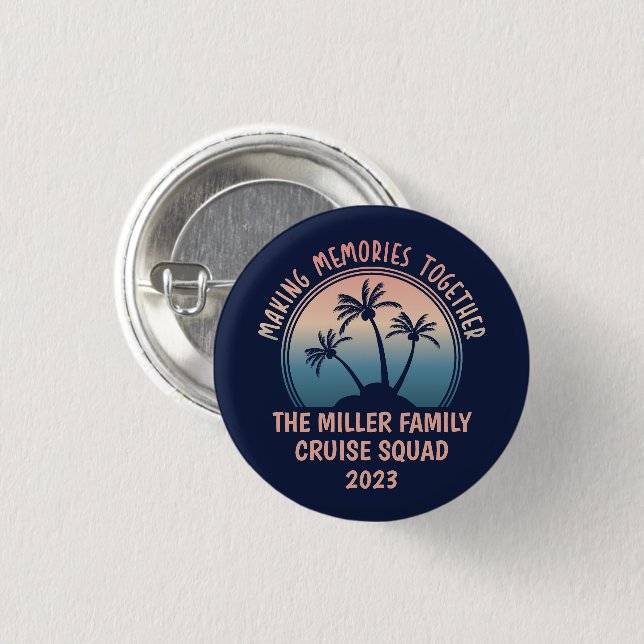 Custom Family Vacation Summer Beach Trip 3 Cm Round Badge (Front & Back)