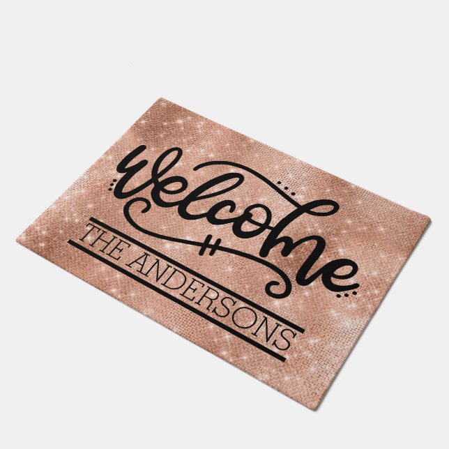 Custom Family Welcome Doormat (Angled)