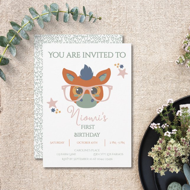 Custom Farm Animals Birthday Invitation  (Farm Animal Birthday Invitation Donkey)