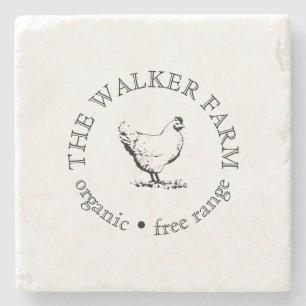 Custom Farm Business Promotional Logo  Stone Coaster