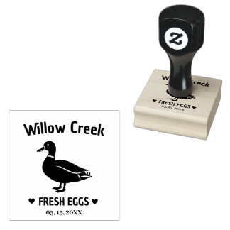 Custom Farm Duck Egg Rubber Stamp for Backyard