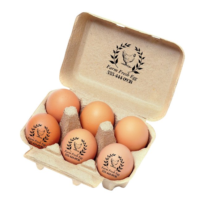 Custom Farm Fresh Egg self Ink Round  Stamp (Creator Uploaded)