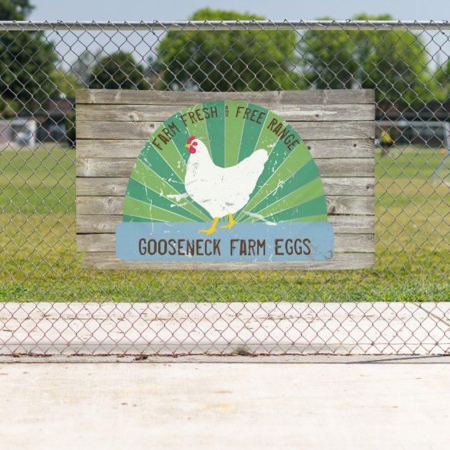 Custom Farm Fresh Eggs Vintage Sign Look Banner (Insitu)