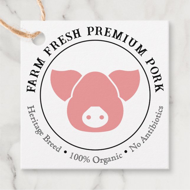 Custom Farm Fresh Premium Pork Business Tag (Front)