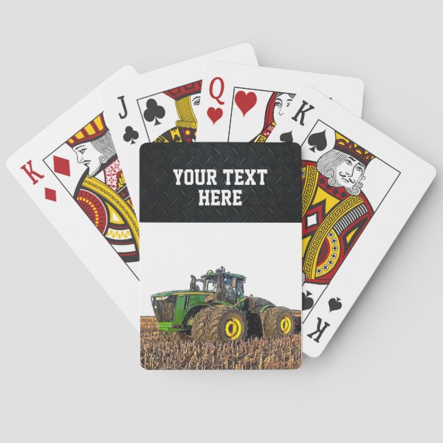 Custom Farm Tractor Equipment Man Cave  Playing Cards (Back)