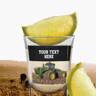 Custom Farm Tractor Equipment Man Cave Shot Glass