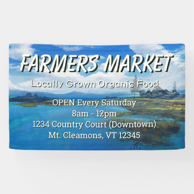 Custom Farmers Market Landscape Banner (Horizontal)