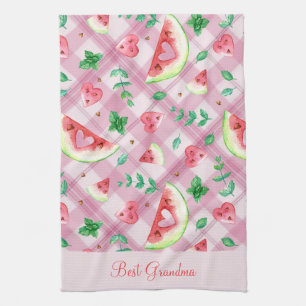 Custom Farmhouse Watermelon Hearts Kitchen Towels
