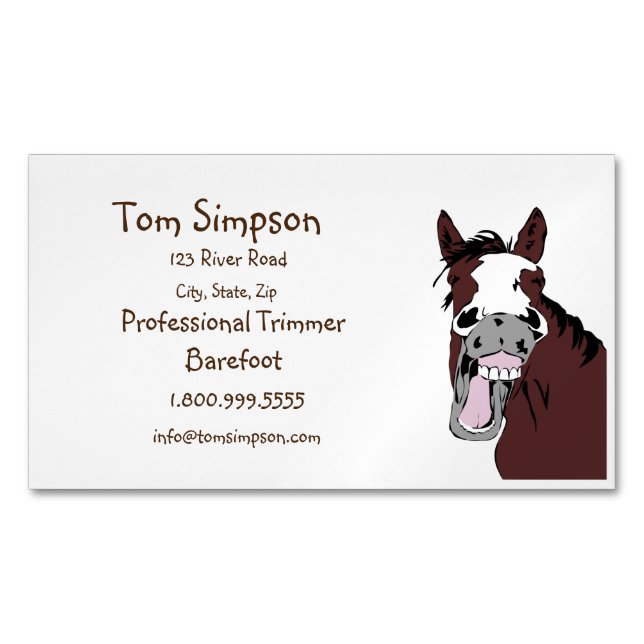 Custom Farrier Trimmer Happy Horse Business Card (Front)