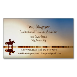 Custom Farrier Trimmer Horse Riding Hoof Care Magnetic Business Card