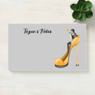 Custom Fashion Diva in Stiletto yellow Post-it Notes
