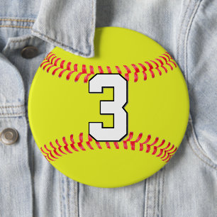 Custom Fastpitch Softball Player Jersey Number 6 Cm Round Badge
