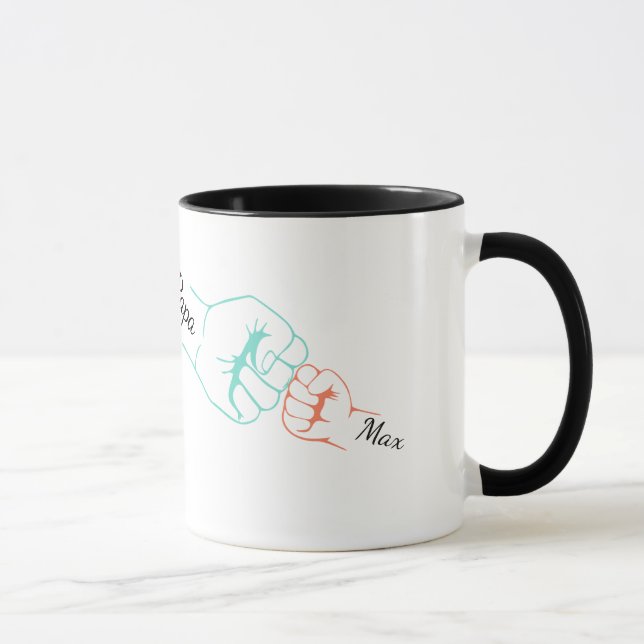 Custom Father and Kid Fist Bump Father's Day Gift Mug (Right)