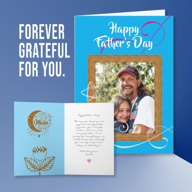 Custom Father’s Day Card with Photo – Personalised (Custom Father’s Day Card with Photo – Personalized Gift for Dad Daddy Grandpa New First Time Dad)