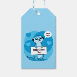 Custom Father’s Day Cute Meerkat Illustration Gift Tags