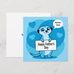 Custom Father’s Day Cute Meerkat Illustration Holiday Card