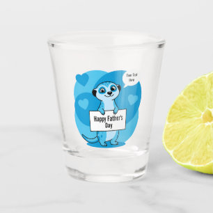 Custom Father’s Day Cute Meerkat Illustration Shot Glass