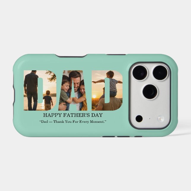 Custom Father’s Day Photo Collage Card (Back (Horizontal))