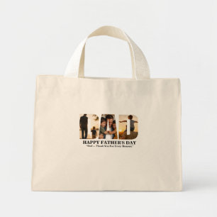 Custom Father’s Day Photo Collage Card  Mini Tote Bag
