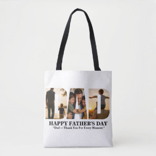Custom Father’s Day Photo Collage Card  Tote Bag