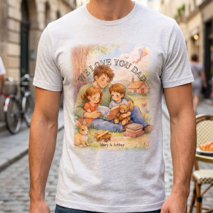 Custom Father’s Day Storybook Watercolor Love Tri-Blend Shirt