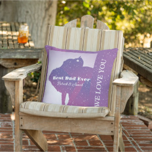 Custom Fatherhood Appreciation Purple Night Sky Cushion
