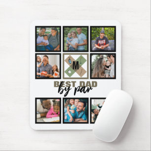 Custom Fathers Day Best Dad By Par 8 Photo Collage Mouse Pad