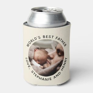Custom Father's Day Cute Minimalist Photo Can Cooler