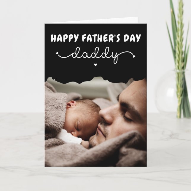 Custom Father's Day Cute Minimalist Photo Card (Front)