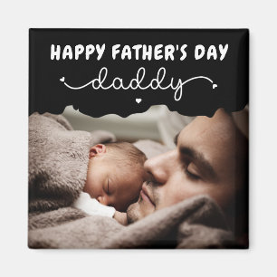 Custom Father's Day Cute Minimalist Photo Magnet
