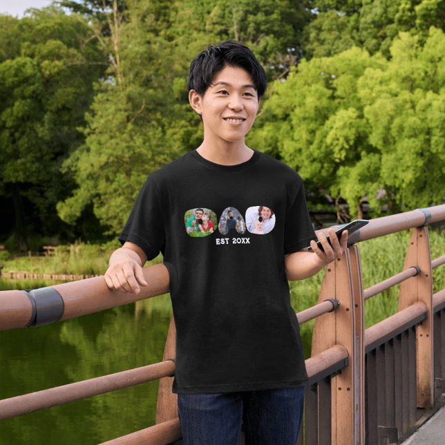 Custom Fathers Day DAD Photo Collage  T-Shirt (Creator Uploaded)