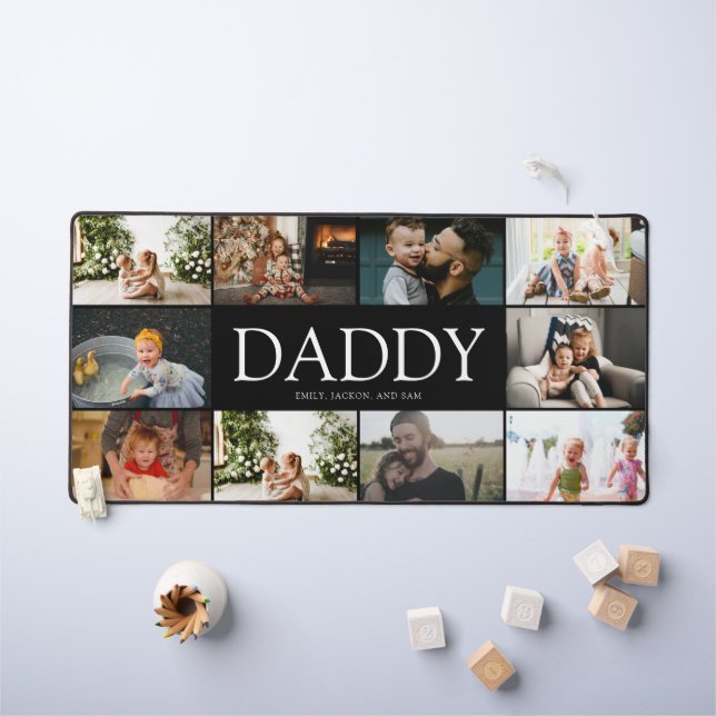 Custom Father's Day Family Photo Collage Desk Mat (Kids Table)