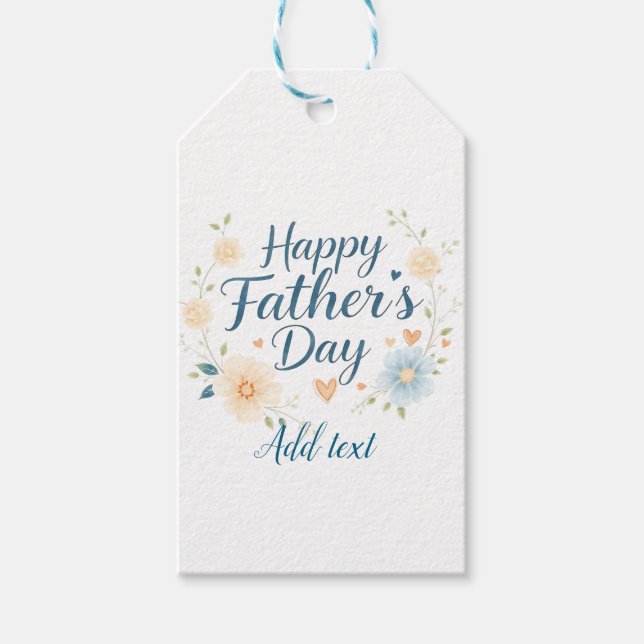 Custom Father's Day Gift Tag with Quote - Elegant  (Front)