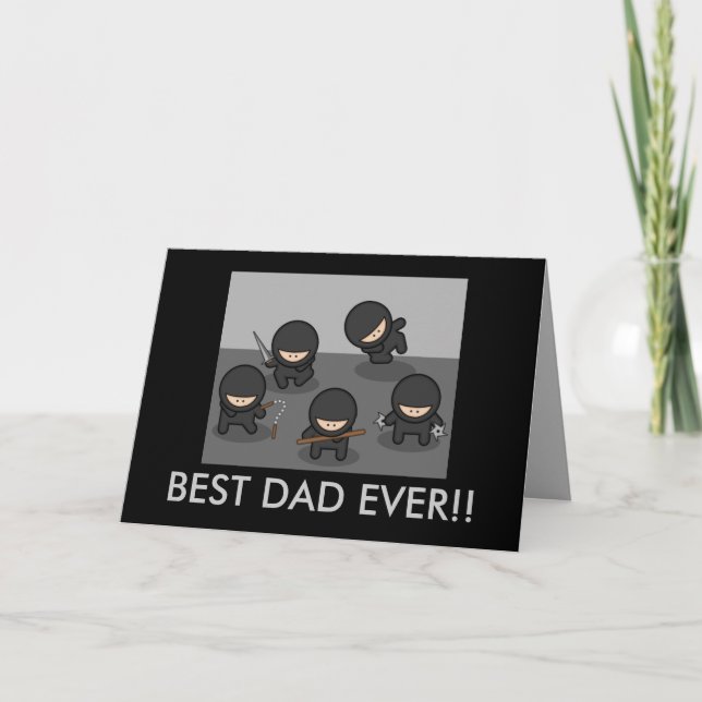 Custom Father's Day Ninja Greeting Card (Front)