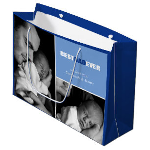Custom Father's Day Photo Best Dad Ever Large Gift Bag