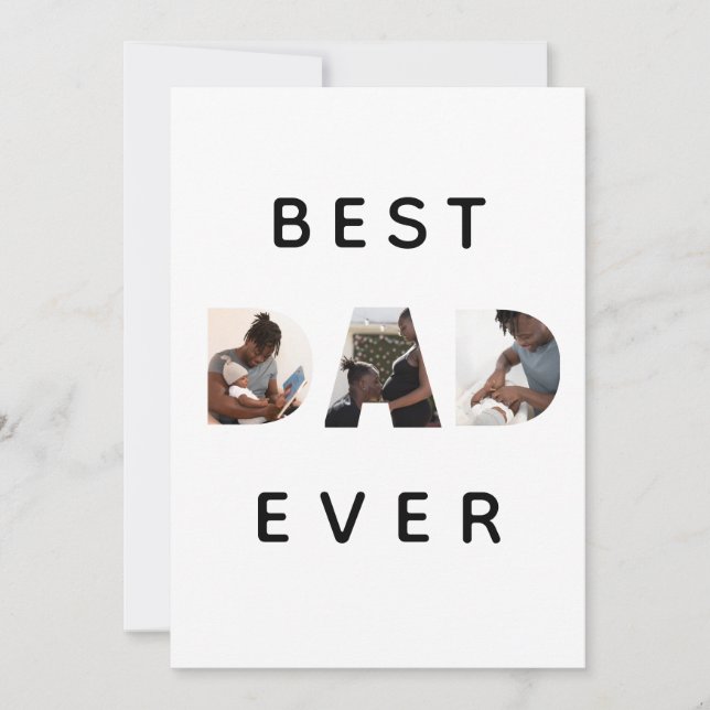 Custom Fathers Day Photo Collage Best Dad Card (Front)