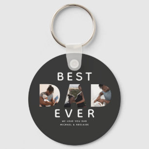 Custom Fathers Day Photo Collage Best Dad Ever Key Ring
