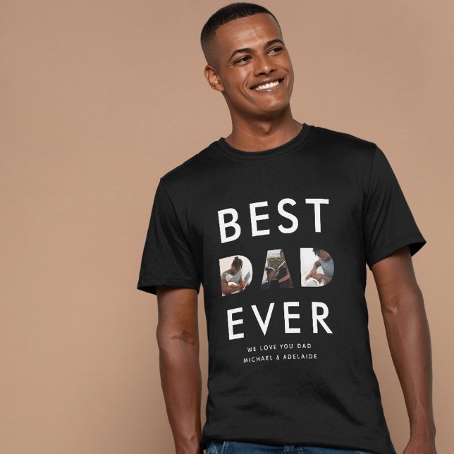 Custom Fathers Day Photo Collage Best Dad Ever Tri-Blend Shirt (Creator Uploaded)