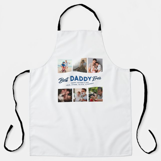 Custom Father's Day Photo Collage Best Daddy Ever Apron (Front)